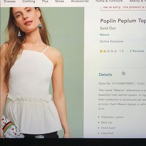 Maeve White Peplum Top